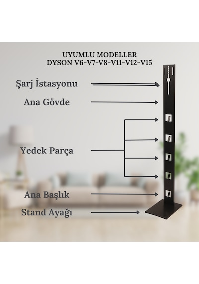Dyson Gen5 Detect ,v15 Uyumlu Şarjlı Süpürge Standı