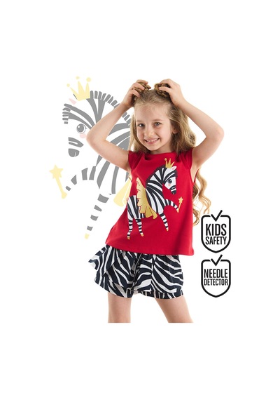 Balerin Zebra Kız Çocuk T-Shirt Şort Takım
