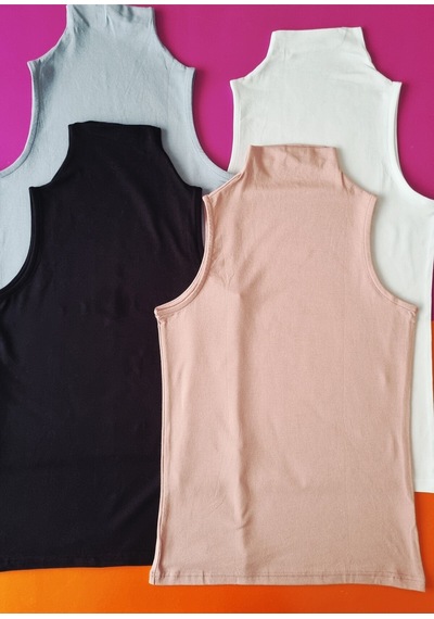 Demirsa Boutique Balıkçı Yaka, Sıfır Kol Modal Kumaş Pudra, Mavi, Siyah Ve Beyaz Renk 4'lü Kadın Atlet Çok Renkli Demirsa Boutique Balıkçı Yaka, Sıfır Kol Modal Kumaş Pudra, Mavi, Siyah Ve Beyaz Renk 4'lü Kadın Atlet Çok Renkli