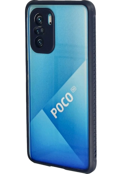 Newface Xiaomi Poco F3 Kılıf Miami Şeffaf Silikon - Lacivert Resimdeki