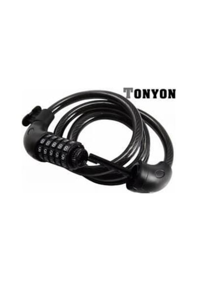 Tonyon Ty-566 10x1500 MM 5 Şifreli Bisiklet Halat Kilit Siyah