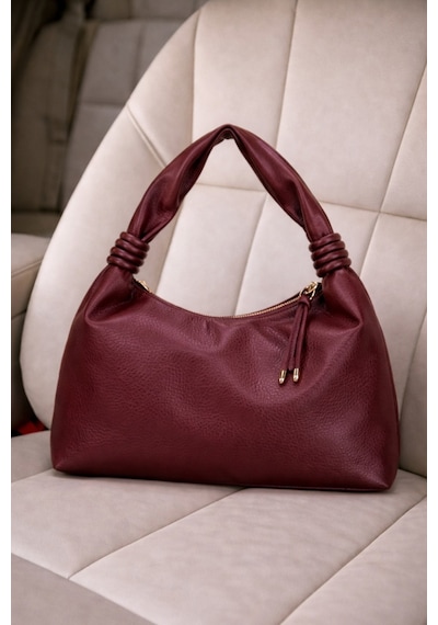 Adelina Bags Kadın Yumuşak Dokulu Hobo El Kol Ve Omuz Çantası Bordo