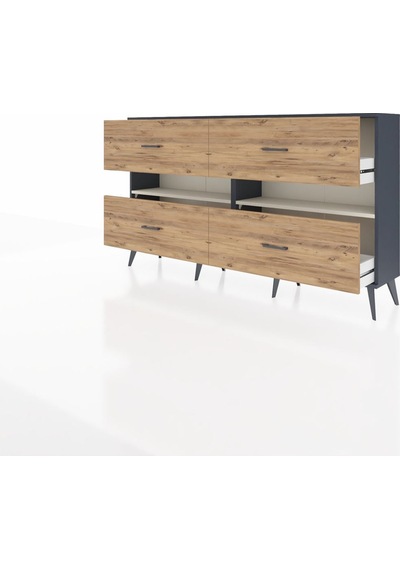 Arges Konsol 2 Raflı 4 Çekmeceli 176x30x99 Antrasit-aytaşı/çam Aytası/atlas Çam - Antrasıt Arges Konsol 2 Raflı 4 Çekmeceli 176x30x99 Antrasit-aytaşı/çam Aytası/atlas Çam - Antrasıt