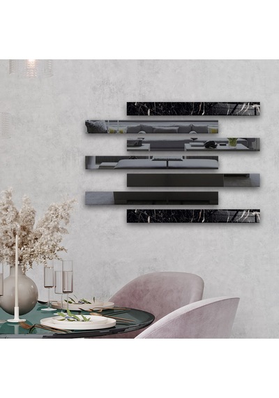 Decorita Dekor Camı | Granit Desenli Cam ve Füme Ayna 7'li Takım Füme
