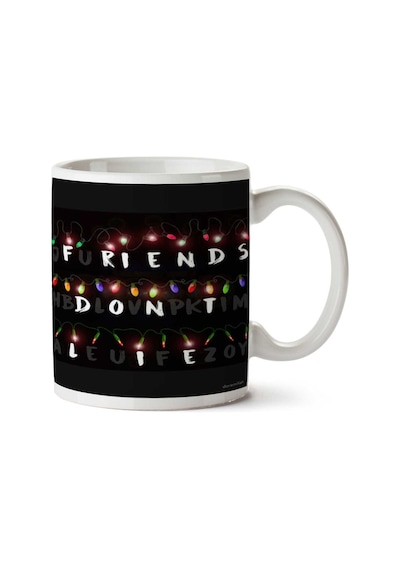 Stranger Things Arkadaşım İki Tarafı Baskılı Kupa Bardak Çok Renkli