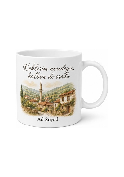 Ofiste Memleket Özlemi Temalı Kupa Bardak Özel Tasarım Hediye Beyaz / Çok Renkli