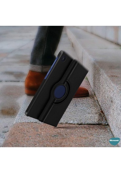 Samsung Galaxy Tab A8 X200 İçin Kılıf 360 Rotating Stand Deri Siyah Galaxy Tab A8 X200 İle Uyumlu Kılıf - Siyah