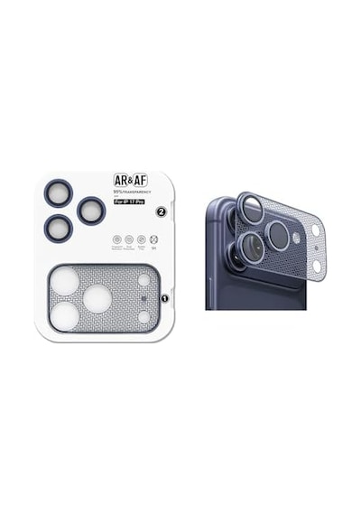 Senon Apple İphone 17 Pro Zore Cl-22 Parmak İzi Bırakmayan Anti-reflective 2in1 Kamera Lens Koruyucu Mavi