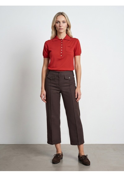 Dilvin 72711 %100 Pamuk Culotte Pantolon-kahve