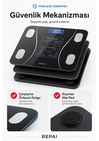Proscale Bluetooth Akıllı Baskül Vücut Analizli Yağ Su Kas Bmı Bmr Ölçer Dijital Tartı