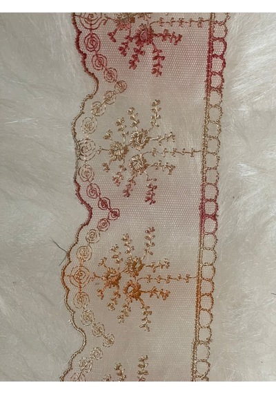 Nakışlı Tül Tasarım Dekoratif Etnik Desen Şerit 1 Metre En 6cm