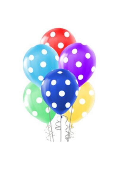 12 Inç Standart Boy Baskılı Balon 50 Adet Karışık Puantiyeli Beyaz
