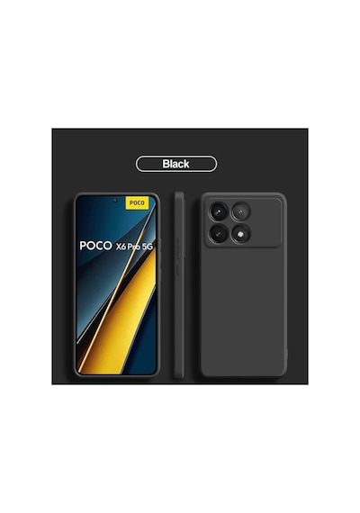 Fibaks Poco X6 Pro 5G Uyumlu Kılıf Kamera Çıkıntılı Içi Kadife Lansman Yumuşak Dokulu Silikon Kapak