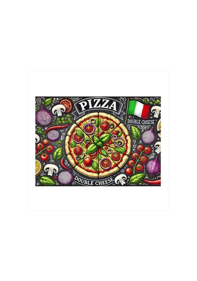 Pizza Aşkı Posteri Dekoratif Mdf Tablo