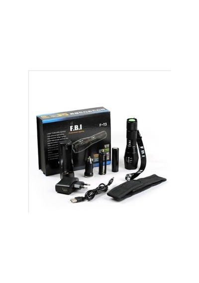 Fbi T-3 Zoomlu Güçlü Fener Siyah