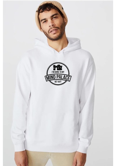 Sherlock Mind Palace Beyaz Erkek 3ip Kapşonlu Sweatshirt 001