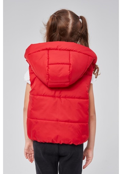 Benitto Kids Kapüşonlu Kız Çocuk Şişme Yelek 51307 Kırmızı