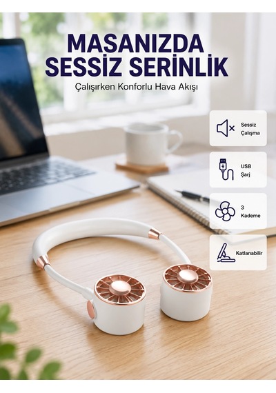 Zenvia Katlanabilir Asılabilir Mini Fan Usb Şarjlı 3 Kademeli Sessiz Znv2026