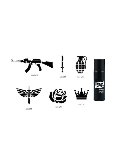 Airbrush Tattoo Silah Ve Kanat Spray Tattoo Geçici Sprey Dövme Seti