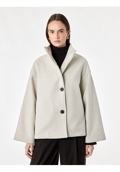 Koton Cepli Düğmeli Uzun Kollu Oversize Kısa Dik Yaka Kaşe Kaban Vızon Melanj 7wak00203ew Vizon Koton Cepli Düğmeli Uzun Kollu Oversize Kısa Dik Yaka Kaşe Kaban Vızon Melanj 7wak00203ew Vizon