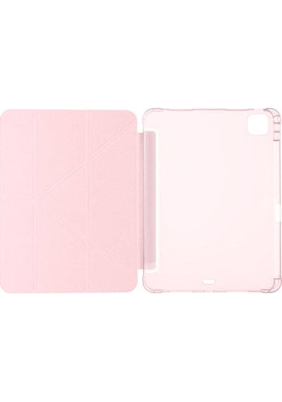 Apple Uyumlu iPad  Pro 11 2025 M5 Kılıf Mkst Tri Folding Kalem Bölmeli Standlı Kılıf - Mor Tablet Kılıfı