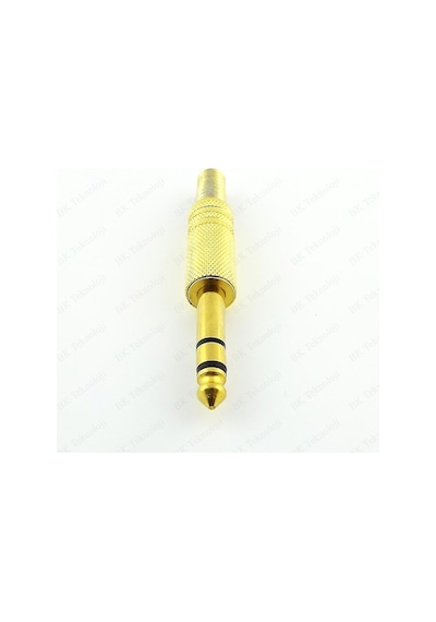 Lehimlenebilir Altın Kaplama Metal 6.35 mm Stereo Erkek Çivi Jack