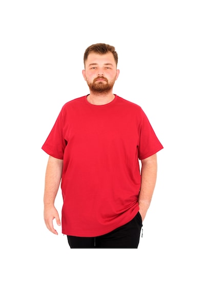 Mode Xl Büyük Beden Erkek T-shirt Bisiklet Yaka Basic U25162 Bordo Bordo