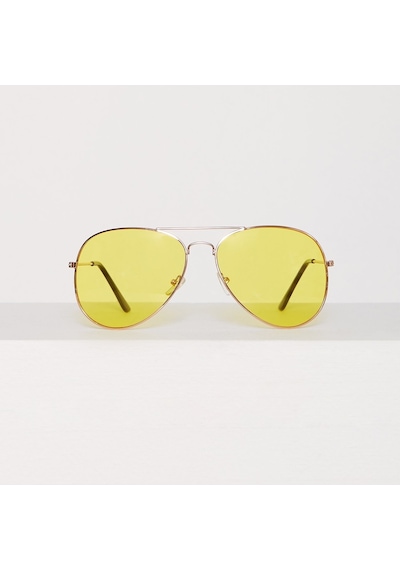 Unisex Gold Metal Çerçeveli Damla Gözlük (kutulu)
