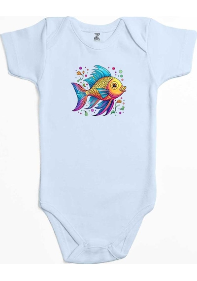Zepplin Giyim Colorful Fish Pembe Bebek Body Zıbın