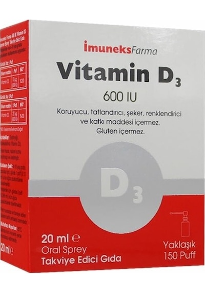 İmuneks Vitamin D3 600 Iu 20 ml Sprey