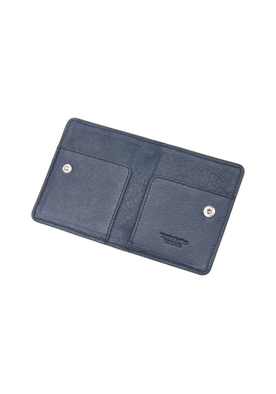 Ancora Leather Hakiki Deri Para Bölmeli Çıtçıtlı Portföy-unisex-26210 Lacivert