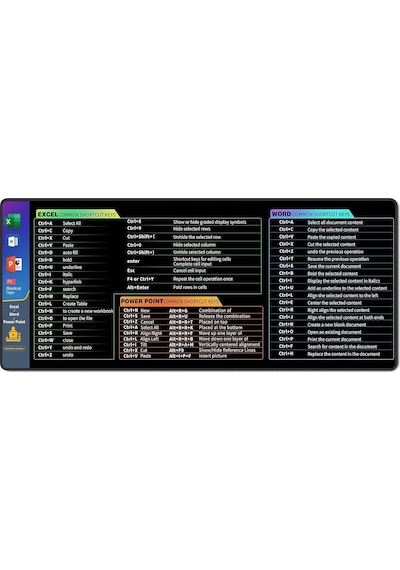 Sge Teknoloji 90x40 Cm Excel Word Power Point Speed Kaymaz Taban Dikişli Oyuncu Gaming Mouse Pad