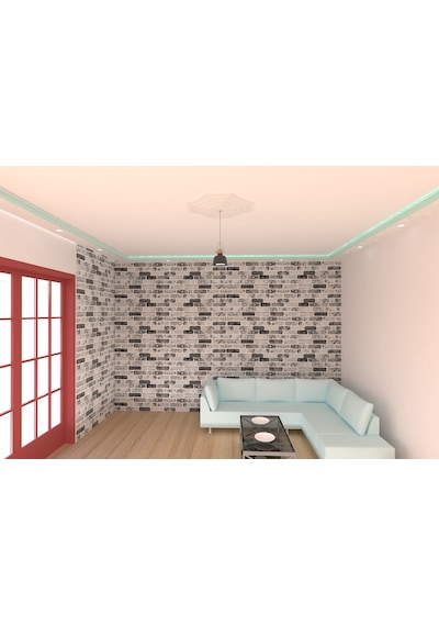 Motifpiyer Lamba Tavan Göbeği-duz4k-model-4gen-iç-egri-56cm-2adet Beyaz
