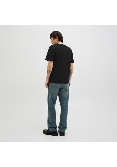 Jack & Jones Jack&jones One Color Summer Erkek Siyah Yuvarlak Yaka Tişört Siyah