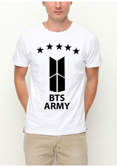 Noıssey Köstebek Etiket K-pop - Bts Army Stars T-shirt Et917 Siyah