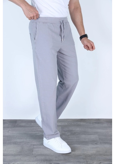 Myrab Denim Baggy Keten Pantolon Jogger Çağla Yeşili Gri