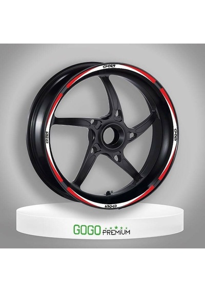 Kırmızı Beyaz Sport Reflektörlü 1 Set Jant Şeridi