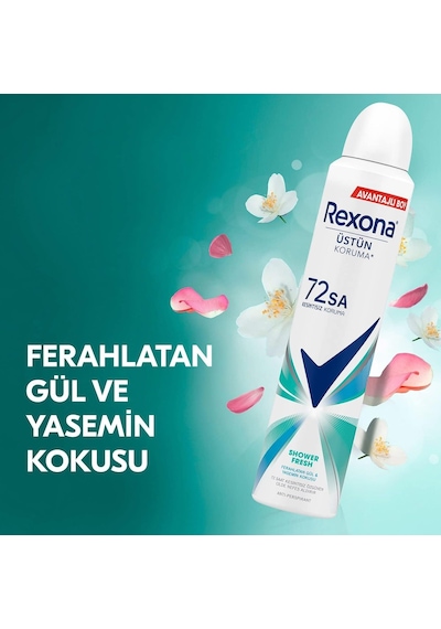 Rexona Kadın Sprey Deodorant Shower Fresh 72 Saat Kesintisiz Üstün Koruma 200 Ml