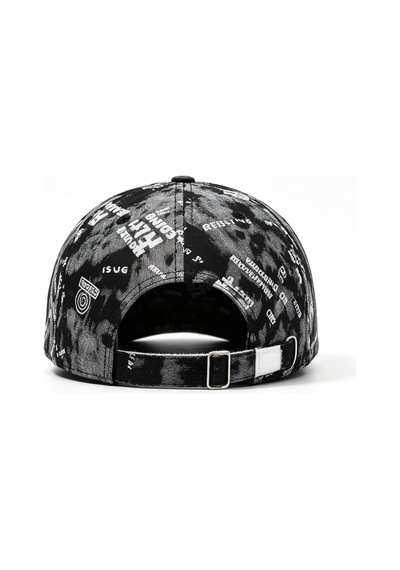 Valkyrie Unisex Siyah Grafiti Desenli Şapka Ayarlanabilir Baseball Cap Hip Hop Streetwear Spor Kep