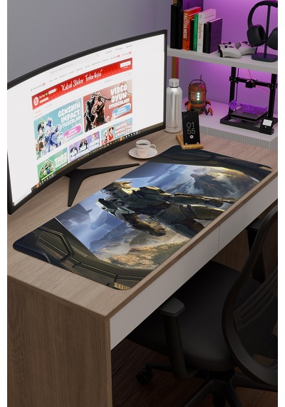 Halo Kaymaz Dikişli Kauçuk Oyuncu Mousepad V3 - 90x40 Xxl Gaming Mouse Pad Fare Altlığı