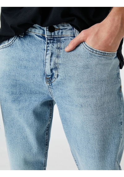 3SAM40246ND Koton Slım Erkek Jean Pantolon AÇIK İNDİGO Açık İndigo