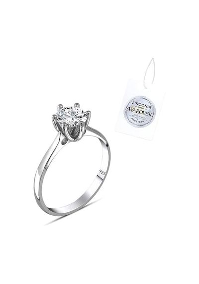 Brezza Lusso Jewelry 925 Ayar Swarovski Zirconia Taşlı Tektaş Sade Model Kadın Yüzük