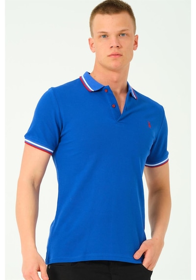 T8594 Dewberry Erkek T-shırt-sax-2