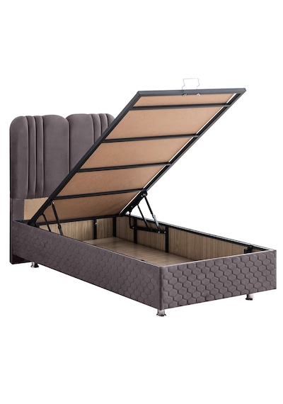 Paul Ikili Set, Tek Kişilik Baza Başlık Seti - Antrasit 90 x 190