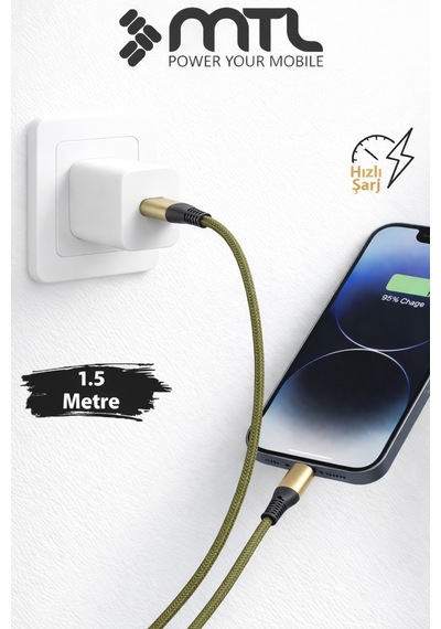 Type-c To Lightning Hızlı Şarj Ve Data Kablosu - 1.5 Metre - 30w Pd Örgülü Mt-a2124