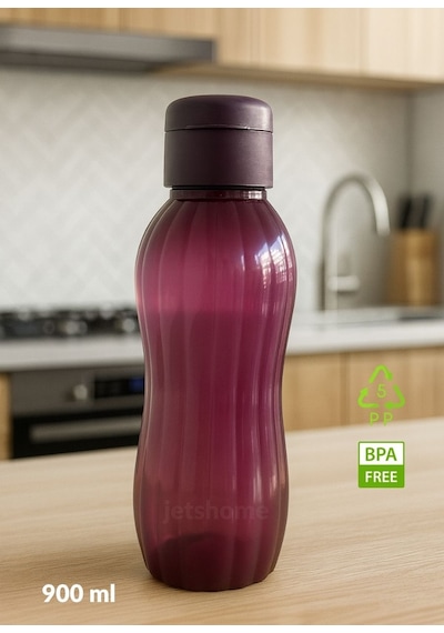 2'li Suluk Bpa Free Ofis-spor-okul Matarası Pp-5 Mürdüm-siyah 900 Ml Siyah - Mor
