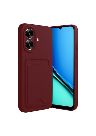 Realme Note 60 Uyumlu Kelvin Kartvizitli Silikon - Bordo