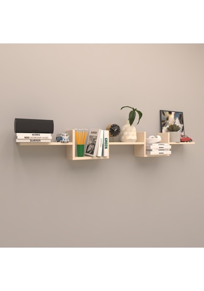 Rafkestir Mugo Gizli Duvar Raf Set Krem ( Mat )