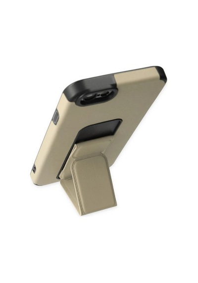 Apple iPhone Uyumlu 6 Kılıf Mega Standlı Silikon -  Gold Çok Renkli