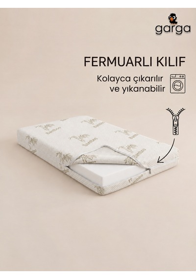 Doğal Visco Bamboo Bebek Ve Çocuk Yatağı 7 CM Ortopedik Park Yatak & Beşik & Anne Yanı Uyumlu 55 x 110